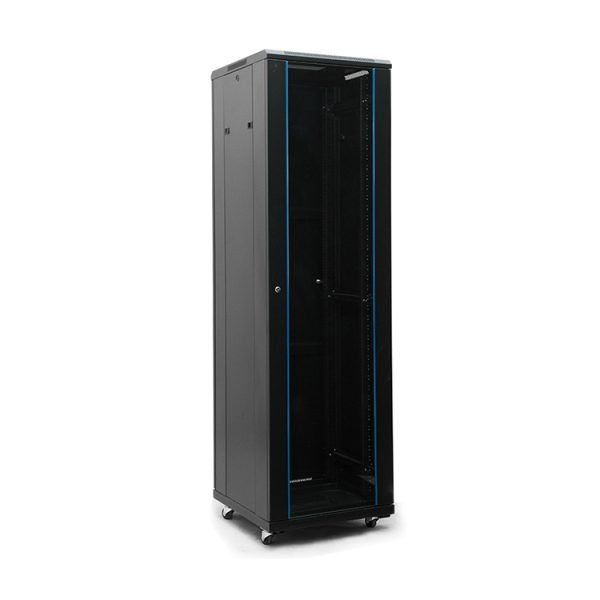 Data Center Server Rack Floor Standing Glass Door 12U-47U W600*D800mm