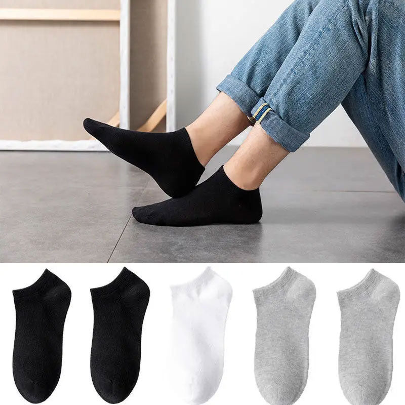 Last Day Sale 50% OFF 🔥3 Pairs Unisex Ankle Plain Socks 100% Ankle Women Socks Black, White, Gray Sit-up Foot Holder