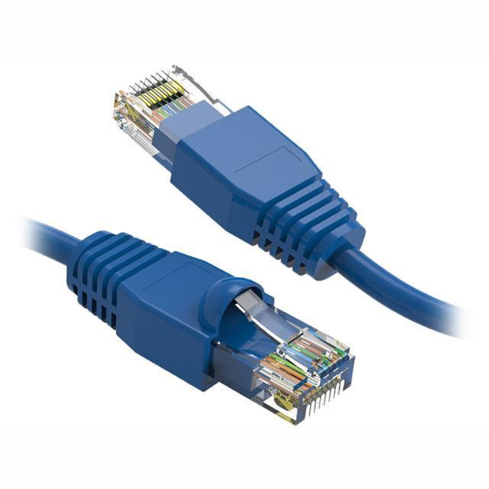Cat6A High-Speed Patch Cord displaying molded boot and RJ45 connector for 10Gbps networks.