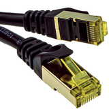 Cat7 Shielded Patch Cord showing heavy-duty individual pair shielding and robust RJ45 connectors.
