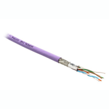 Cat7A Shielded Patch Cord showing individual pair screening and heavy-duty metal RJ45 connectors.