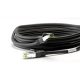 Cat8.1 S/FTP Heavy-Duty Metal Connector Braided Patch Cord showing robust nylon sleeve and metal RJ45 plugs.