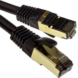 Cat8.1 Ultra High-Speed Patch Cord showing heavy-duty metal shielded RJ45 connectors and robust jacket.