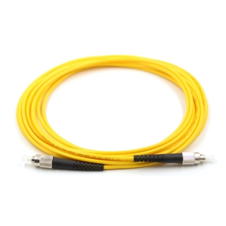 FC/UPC to FC/UPC Single Mode Duplex Fiber Patch Cord connected for secure network infrastructure