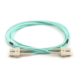 SC/UPC to SC/UPC OM4 Multimode Duplex Fiber Patch Cord connected for ultra-high-speed network infrastructure