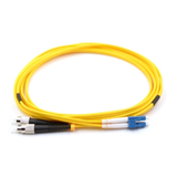 LC/UPC to FC/UPC Single Mode Duplex Fiber Patch Cord connected for hybrid network infrastructure