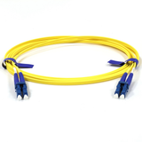 LC/UPC to LC/UPC Single Mode Duplex Fiber Patch Cord connected for network infrastructure