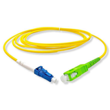 SC/APC to LC/UPC Single Mode Simplex Fiber Patch Cord connected for network infrastructure