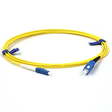 SC/UPC to LC/UPC Single Mode Simplex Fiber Patch Cord connected for network infrastructure