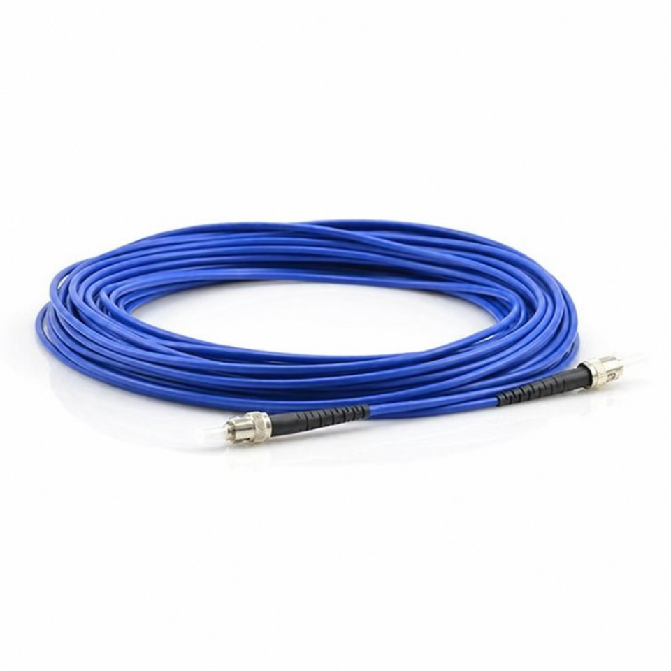 ST/UPC to SC/UPC Single Mode Simplex Fiber Patch Cord connected for network infrastructure