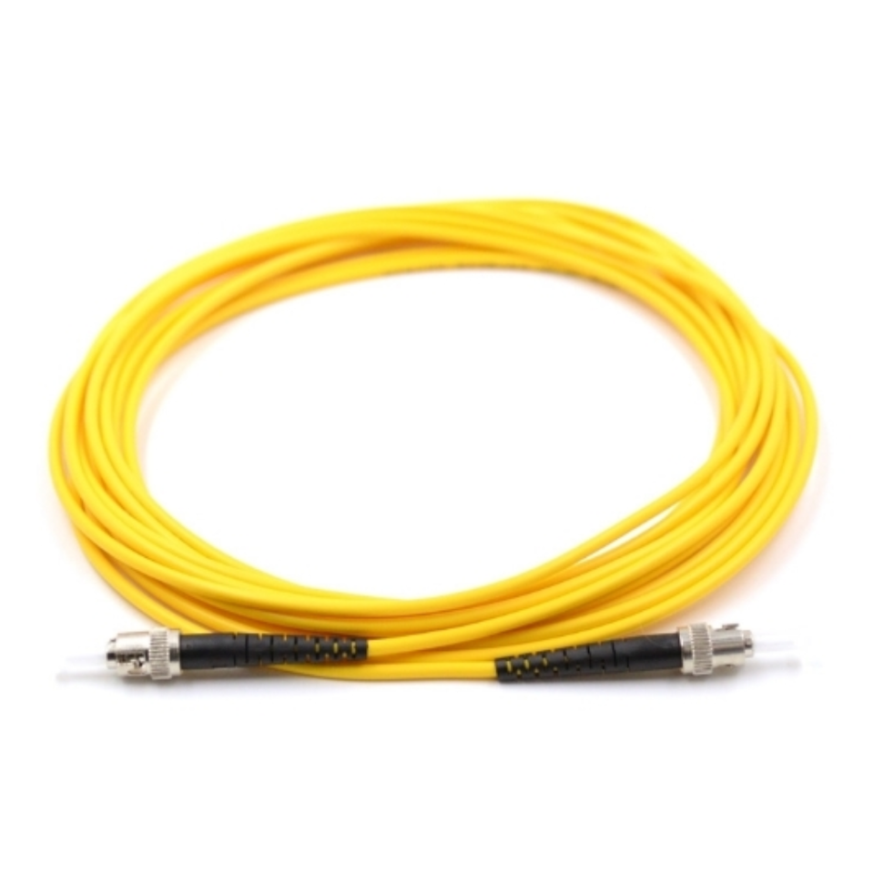 ST/UPC to ST/UPC Single Mode Simplex Fiber Patch Cord connected for network infrastructure