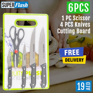 Last Day Sale 50% OFF 🔥 Premium Kitchen set with Scissor, knife & plastic cutting board